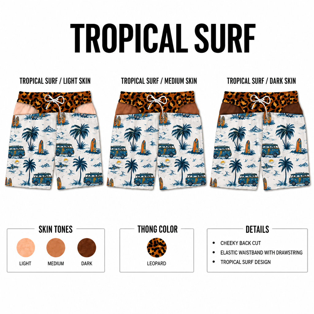 Cheeky Swim Trunks — Illusion Print