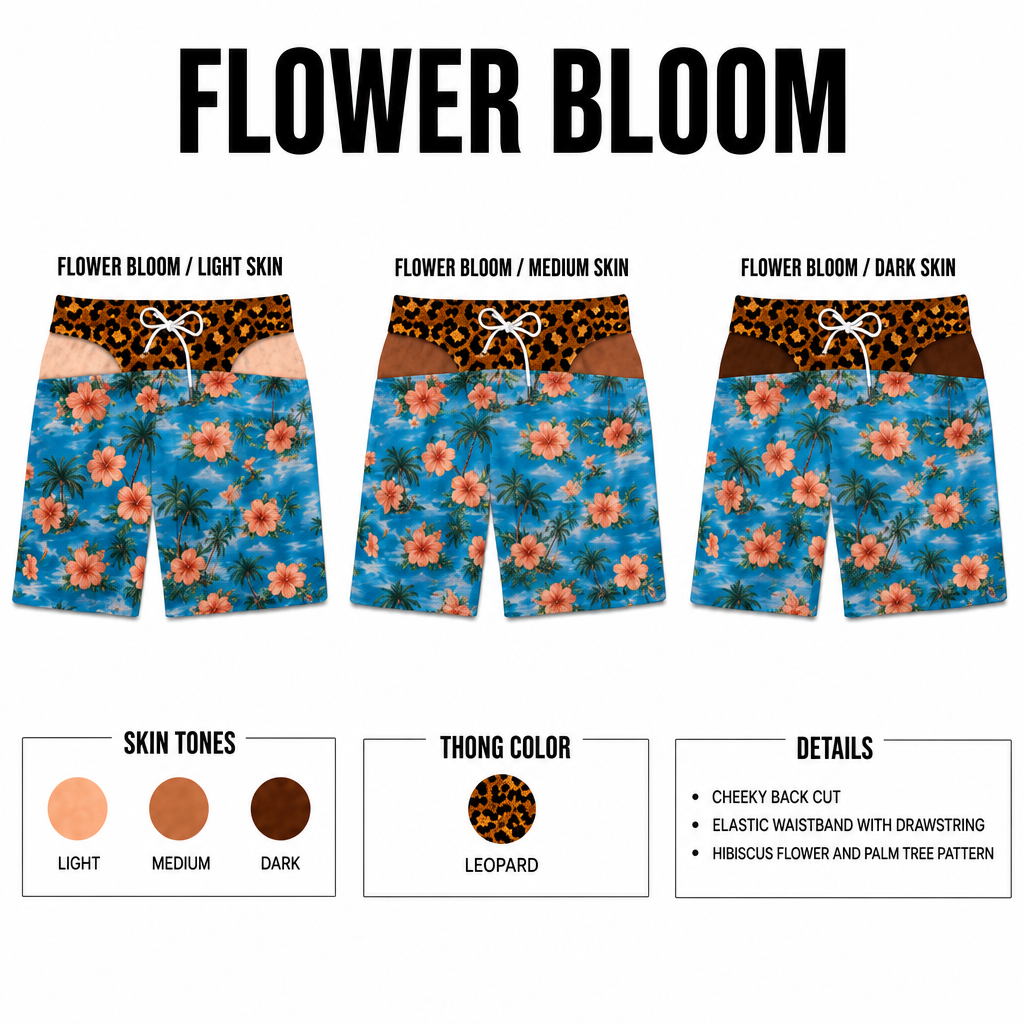 Cheeky Swim Trunks — Illusion Print